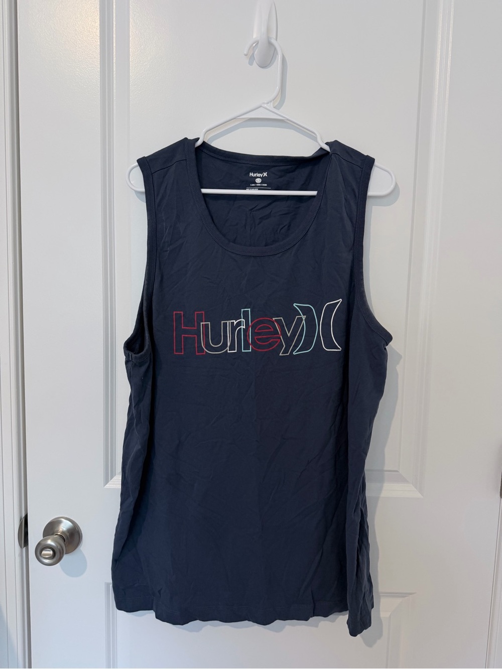 Hurley Navy Tank Top with Multicolor Logo